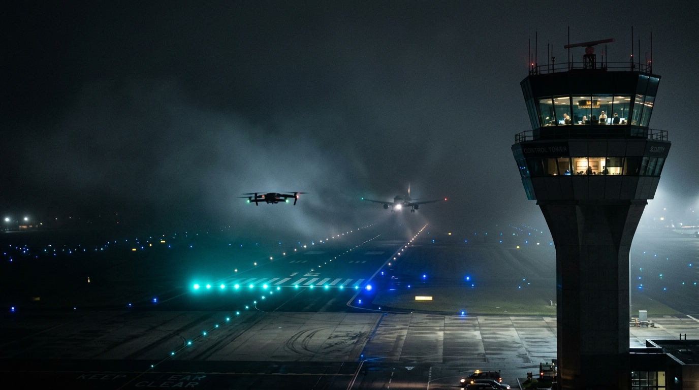 Drone interrupting airport
